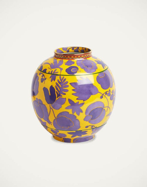 La DoubleJ Bubble Vase Wildbird Yellow & Purple VAS0003CER001CER23YE02