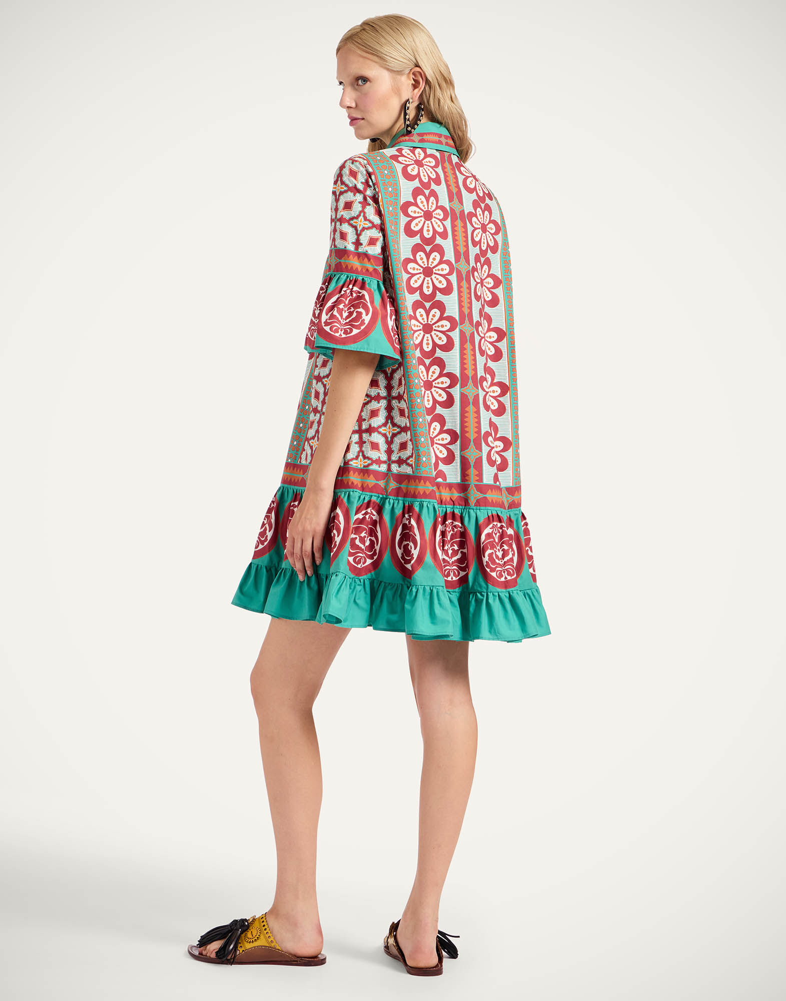 La DoubleJ Choux Dress Pagoda Plac&eacute;e Rust DRE0205COT015PAG01OR04