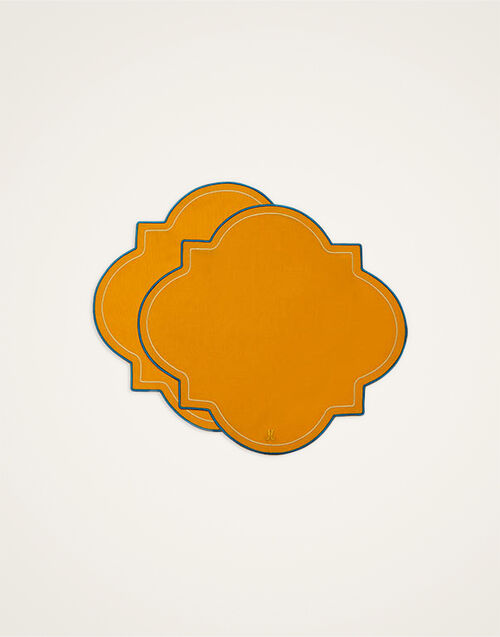 La DoubleJ Medallion Placemats Set Of 2 Solid Yellow PMT0028ACR003SOLIDYE02