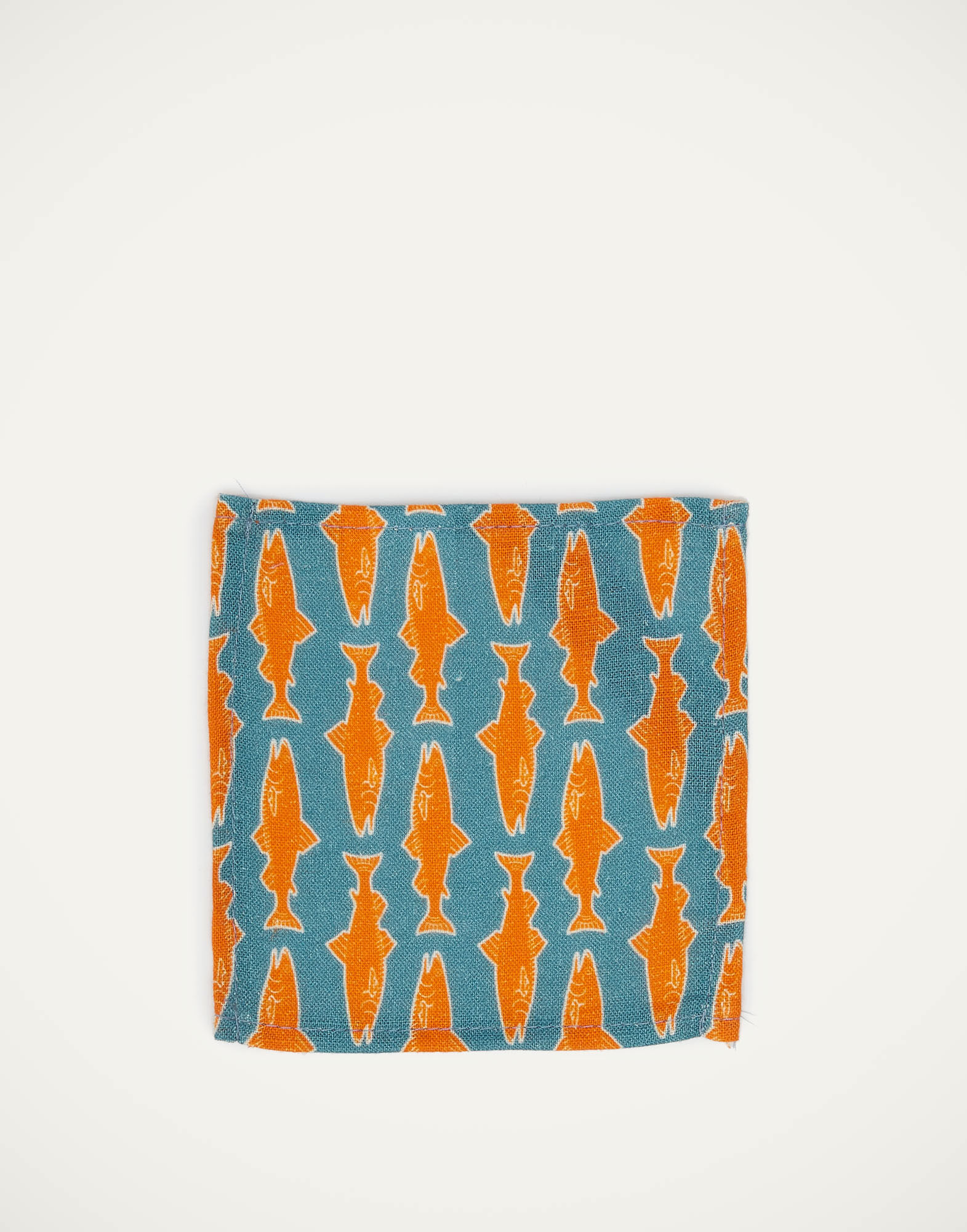 La DoubleJ Small Napkins Set Of 4 Como Fish Blue Small NAP0007LIN005CMF0008