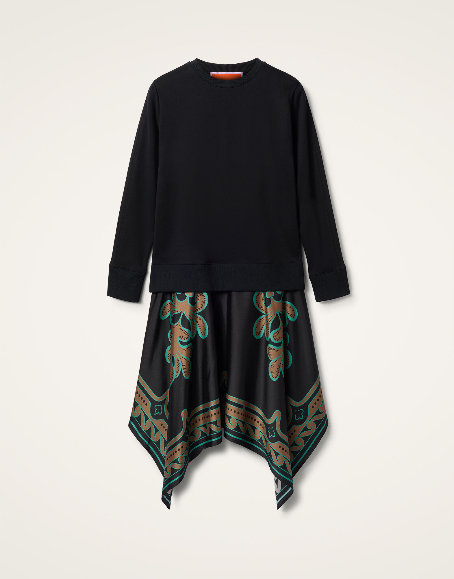 La DoubleJ Sporty Foulard Dress Herald Plac&eacute;e Black DRE0639JER040ALD02BL01