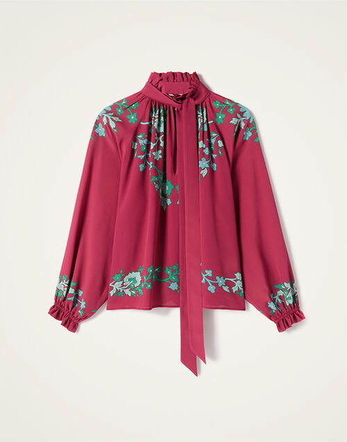 La DoubleJ Cerere Blouse Regalia Plac&eacute;e Red SHI0086VIS019REG02RE01