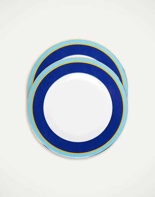 La DoubleJ Dinner Plates Set Of 2 Rainbow Blue DIN0002CER001RAI04BU03