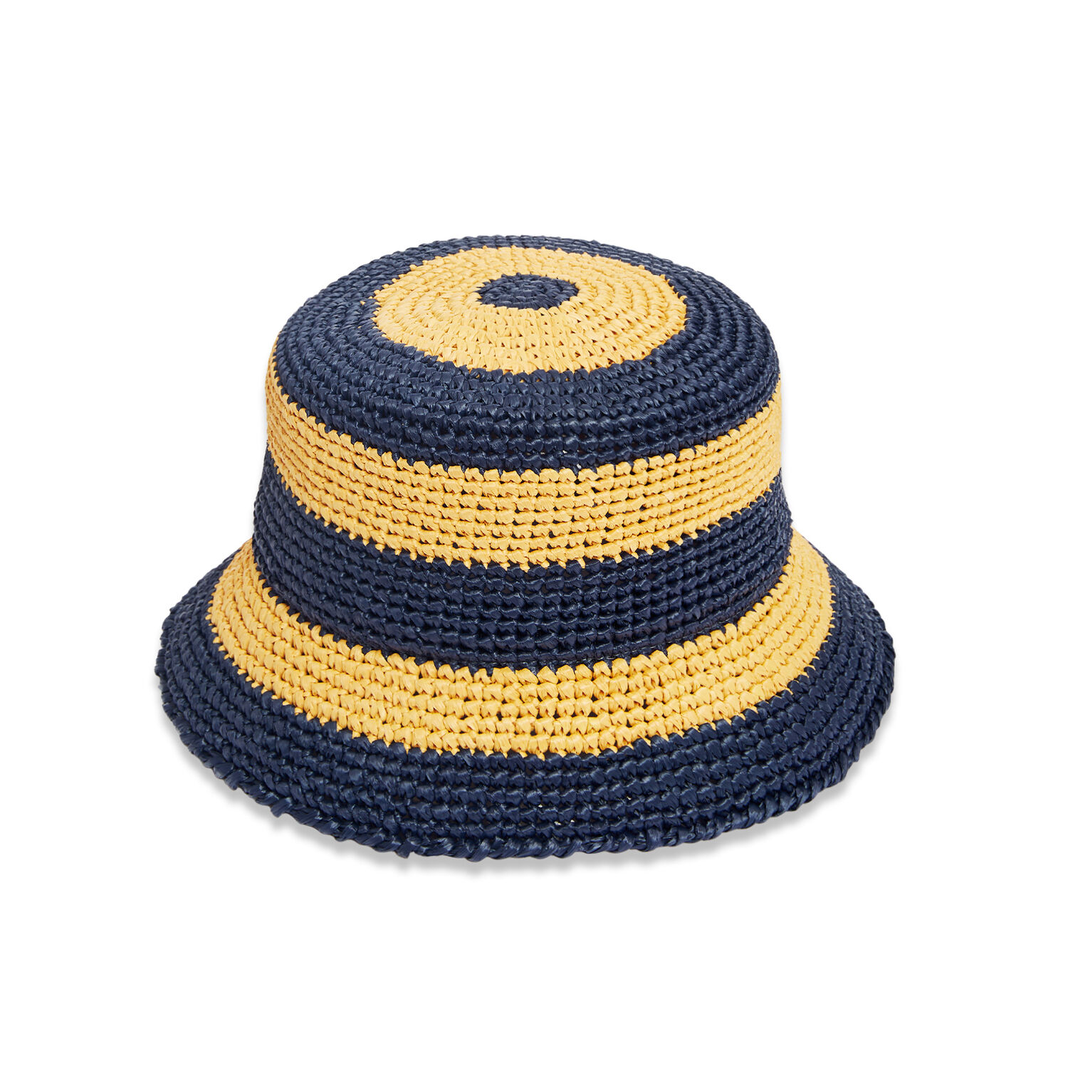 Shop La Doublej Bucket Hat In Color Block Navy