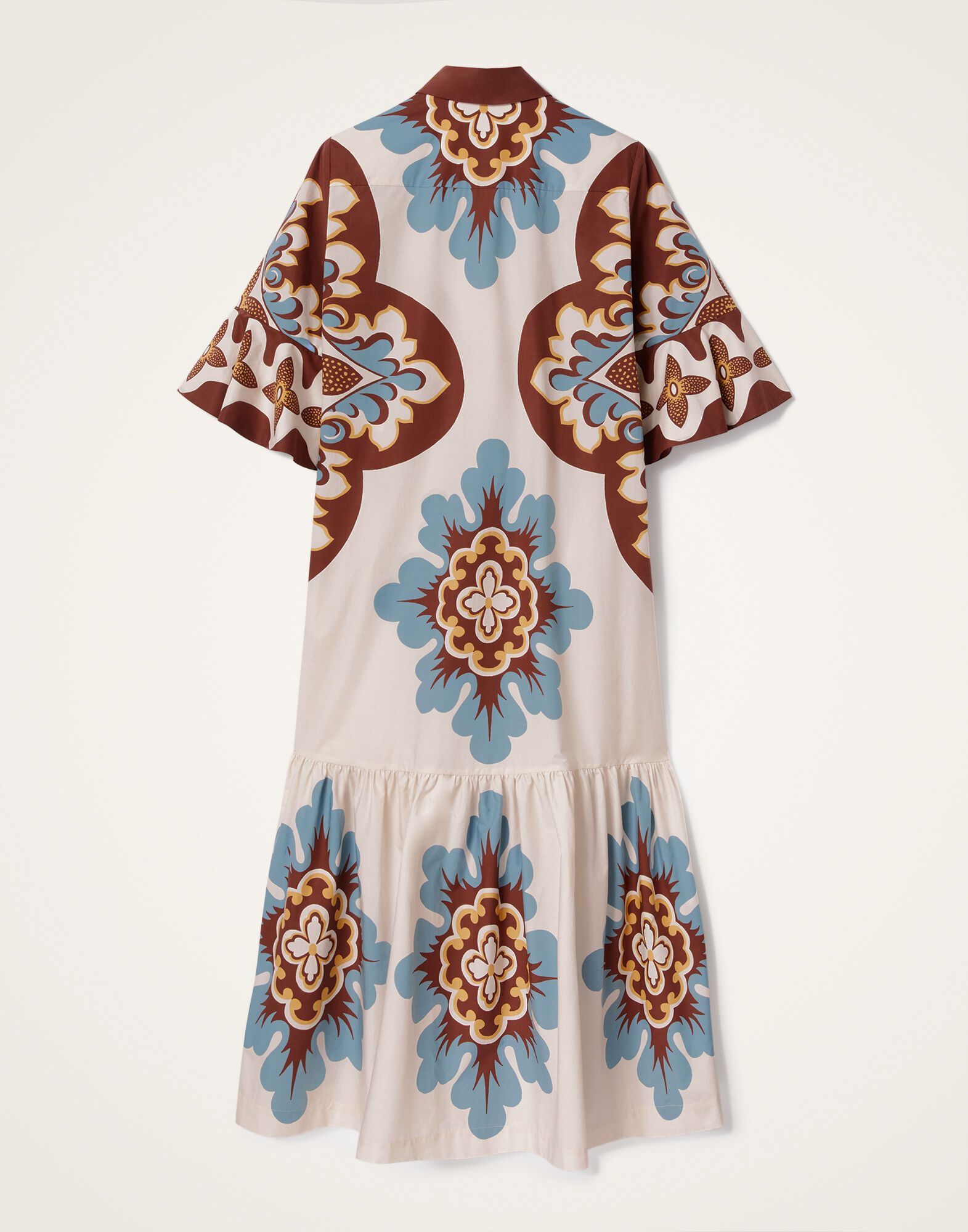 La DoubleJ Artemis Dress Palazzo Plac&eacute;e Chocolate DRE0201COT015PAL08BR07