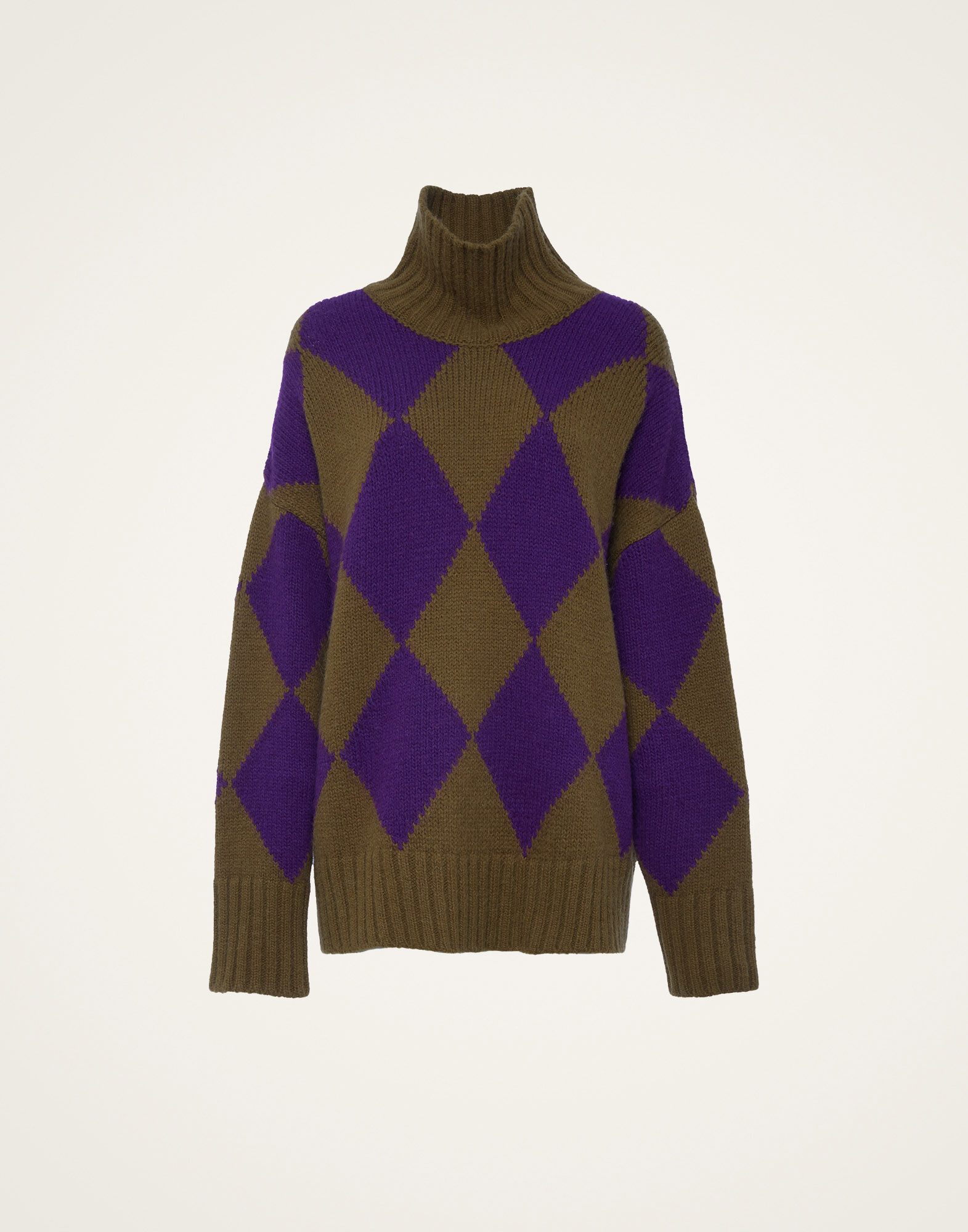 La DoubleJ Argyle Sweater Green/Purple PUL0091KNI064VAR0122