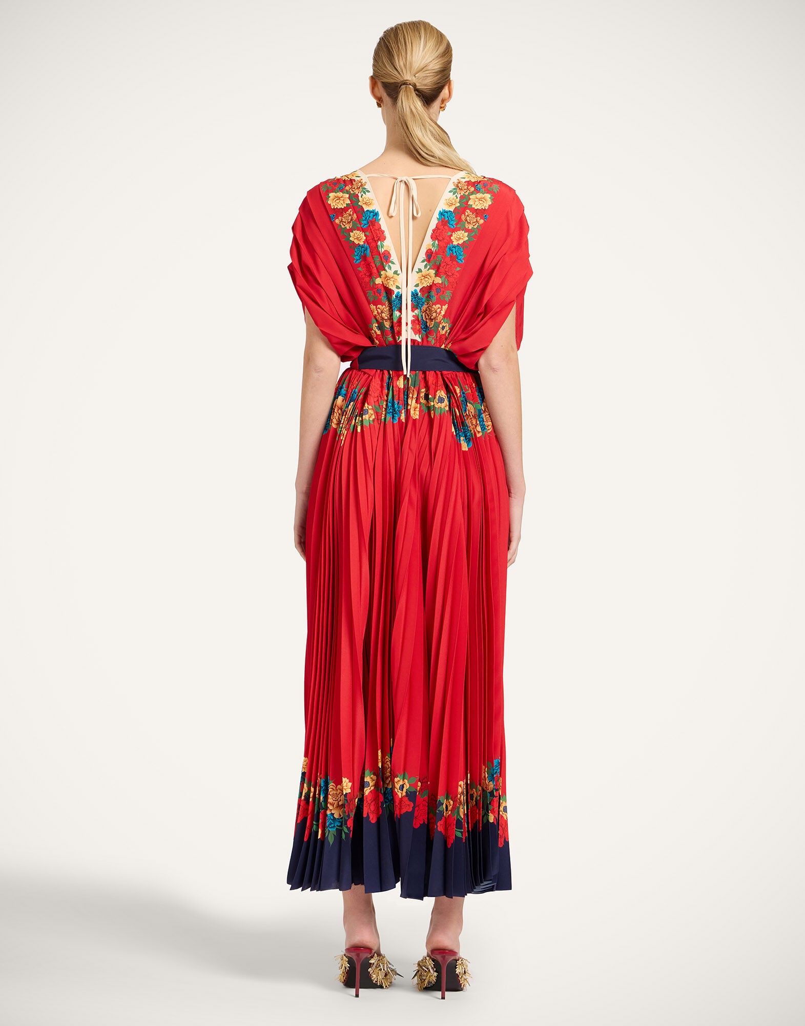 La DoubleJ Accordion Dress Princess Peony Plac&eacute;e Red DRE0991CHF007PPE02RE01