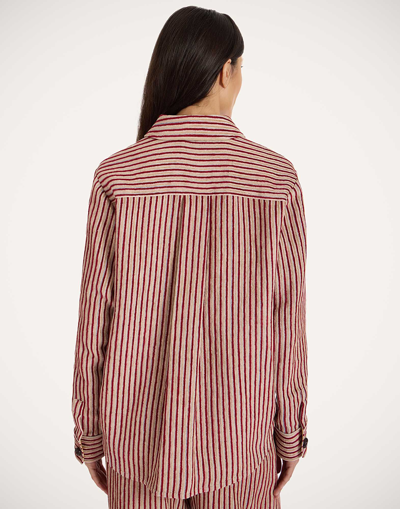 La DoubleJ Better Than Your Boyfriend's Jacket Color Block Red & Beige JAC0112LIN009CLB20RE01