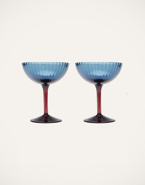La DoubleJ Champagne Coupe Set of 2 Blu Fumé GLA0012MUR001BLU0007