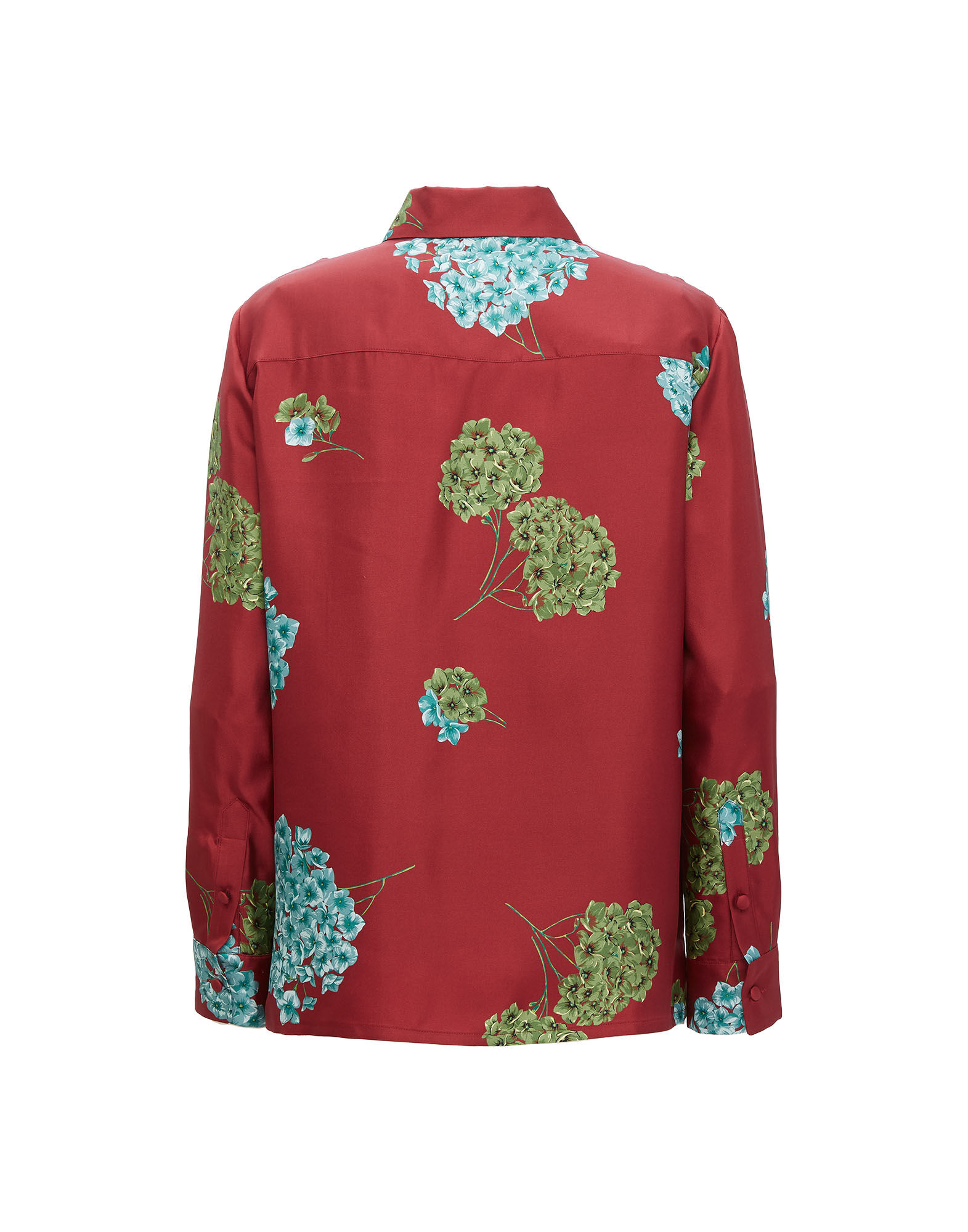 La DoubleJ Boy Shirt Ortensia Bordeaux SHI0001SIL001ORT0004