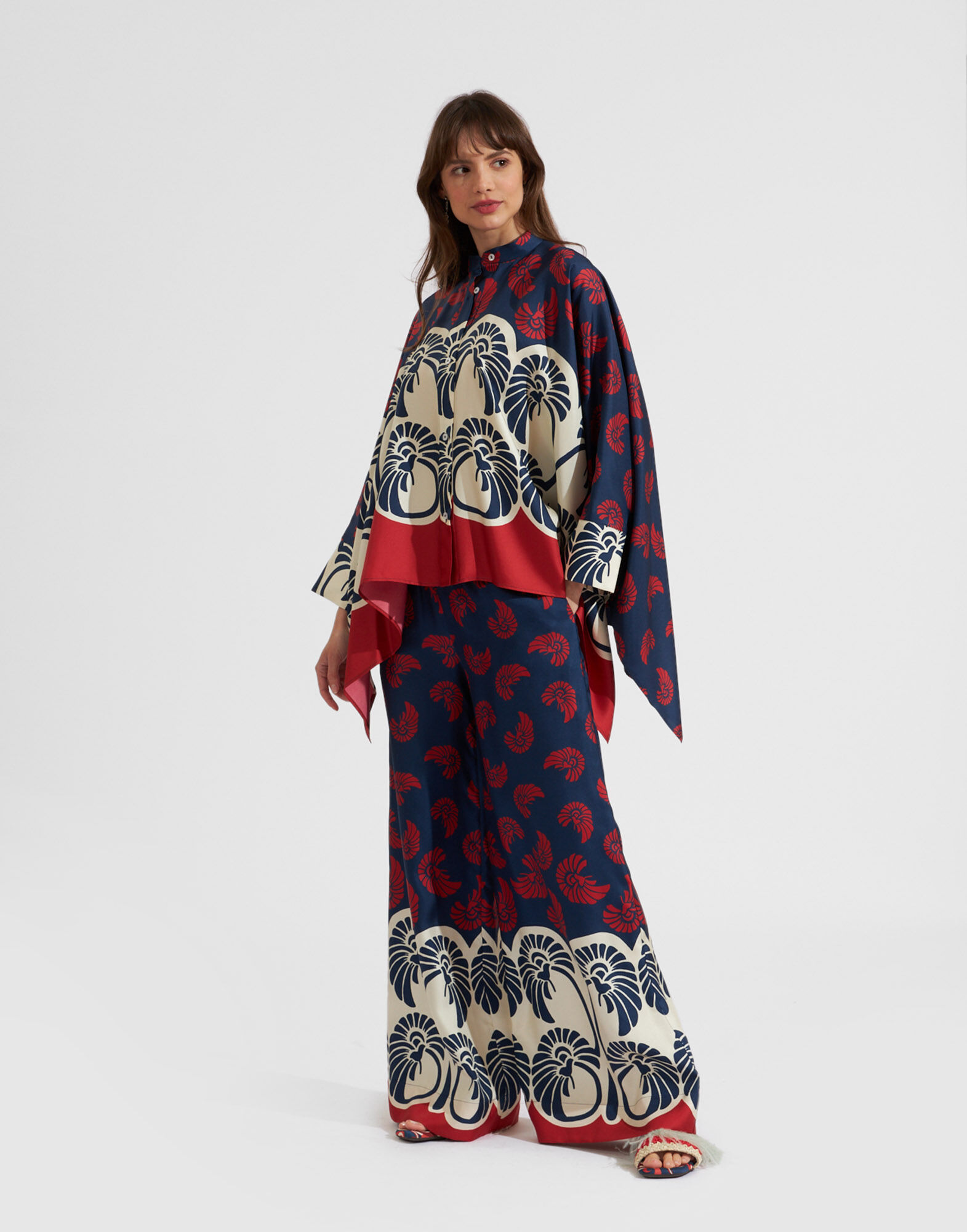 La DoubleJ Foulard Shirt Palmetto Plac&eacute;e SHI0075SIL001PIG01BU06