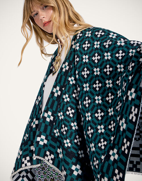 La DoubleJ Soul Poncho Byte Placée Green SCA0059WOL025BYT02GR02