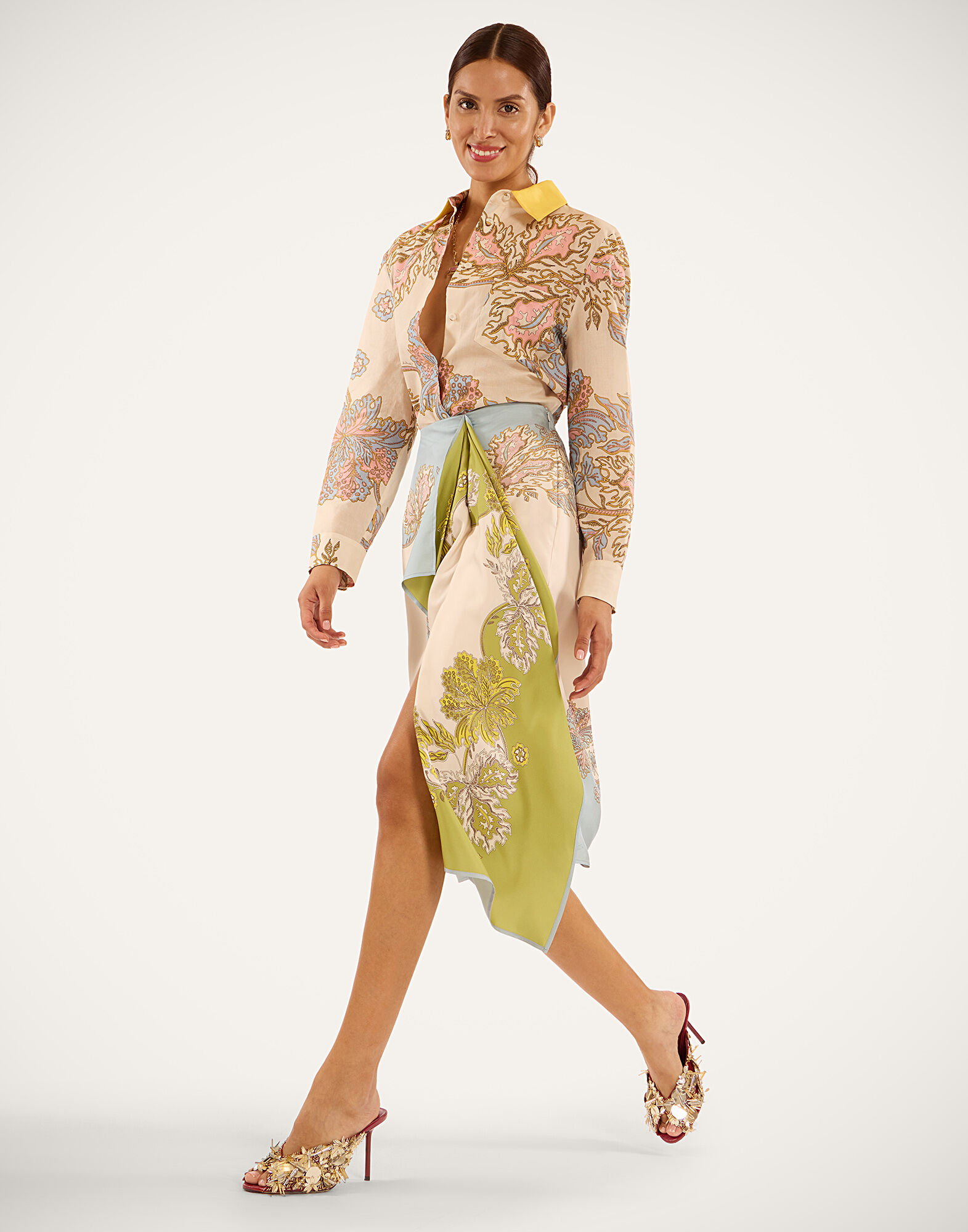 La DoubleJ Scarf Skirt Swathe Plac&eacute;e Ivory SKI0160SIL006SWA03WH04