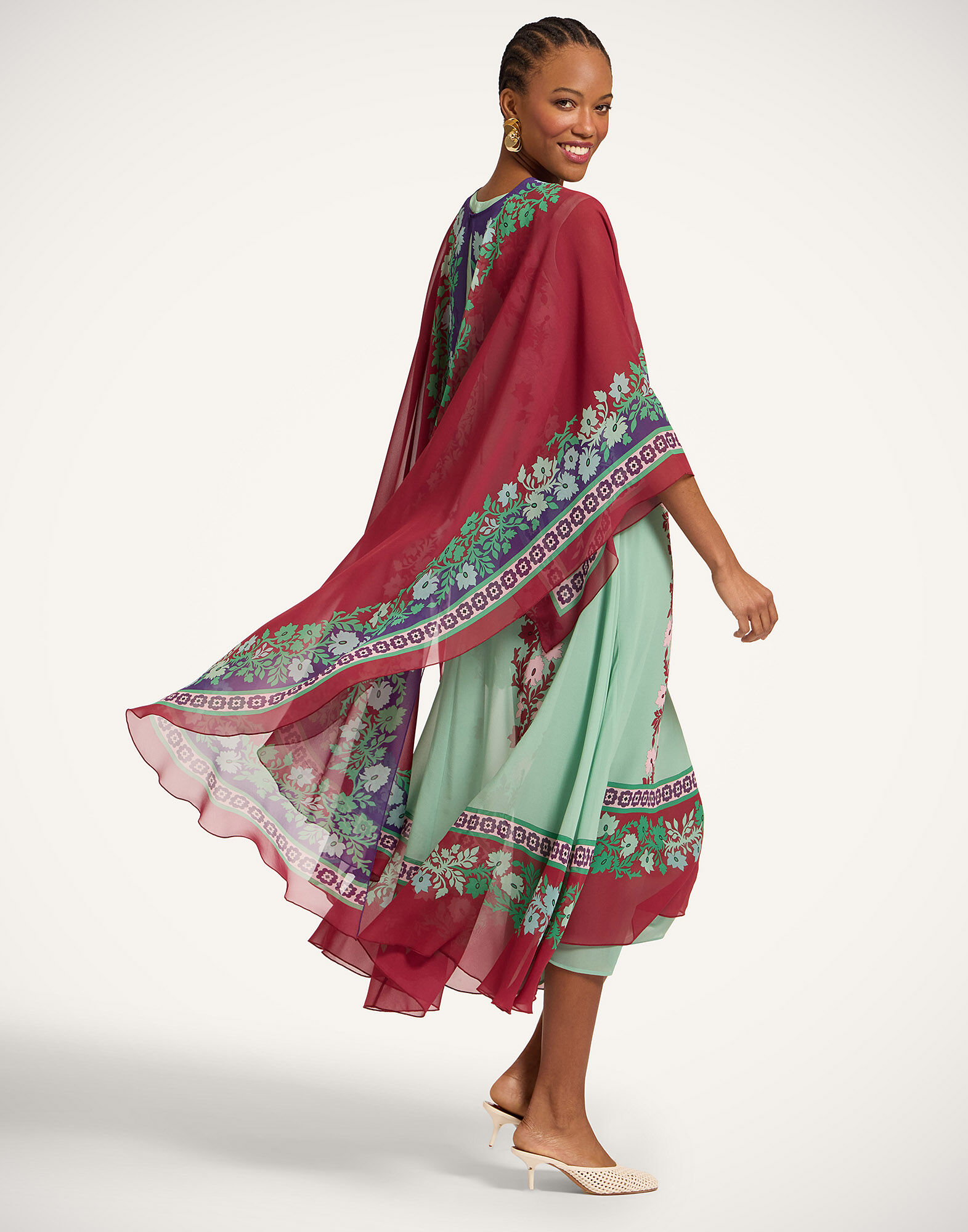 La DoubleJ Maria Cape Regalia Plac&eacute;e Red SCA0092SIL014REG02RE01