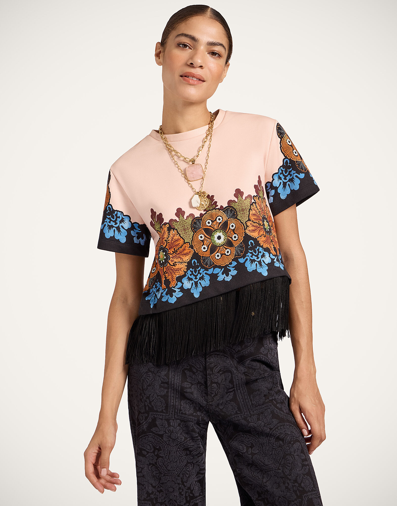 La DoubleJ La Scala Tee Bounty Plac&eacute;e Orange TSH0064JER040BOU01OR02