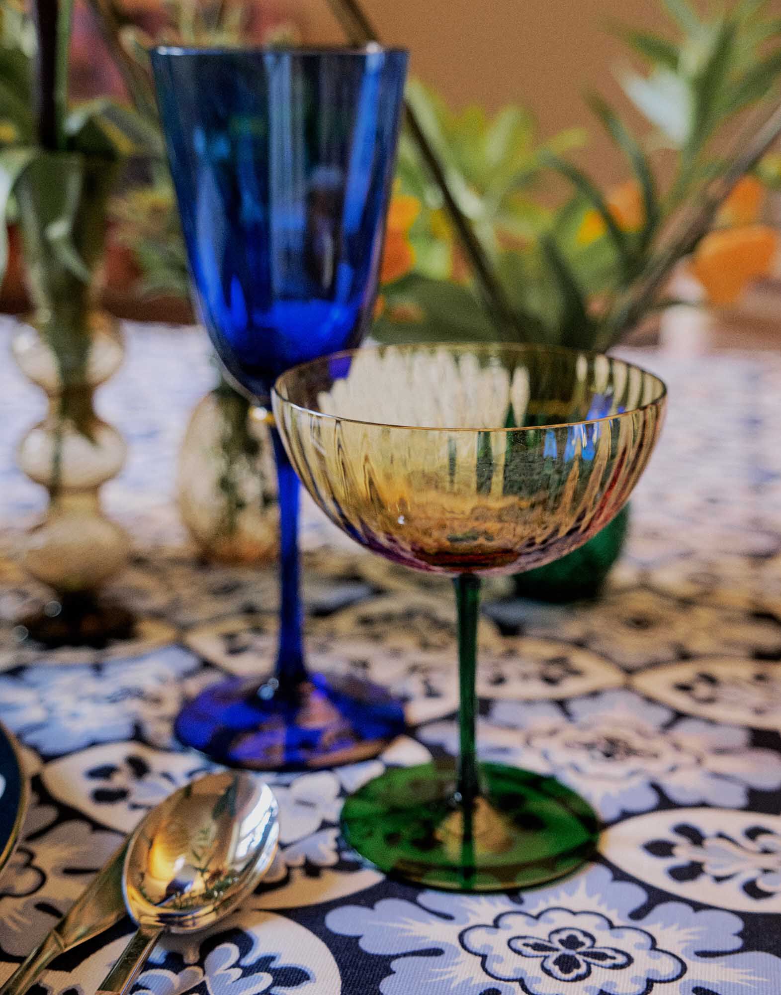 La DoubleJ Wine Glasses Set Of 2 Blue GLA0020MUR001BLU0001