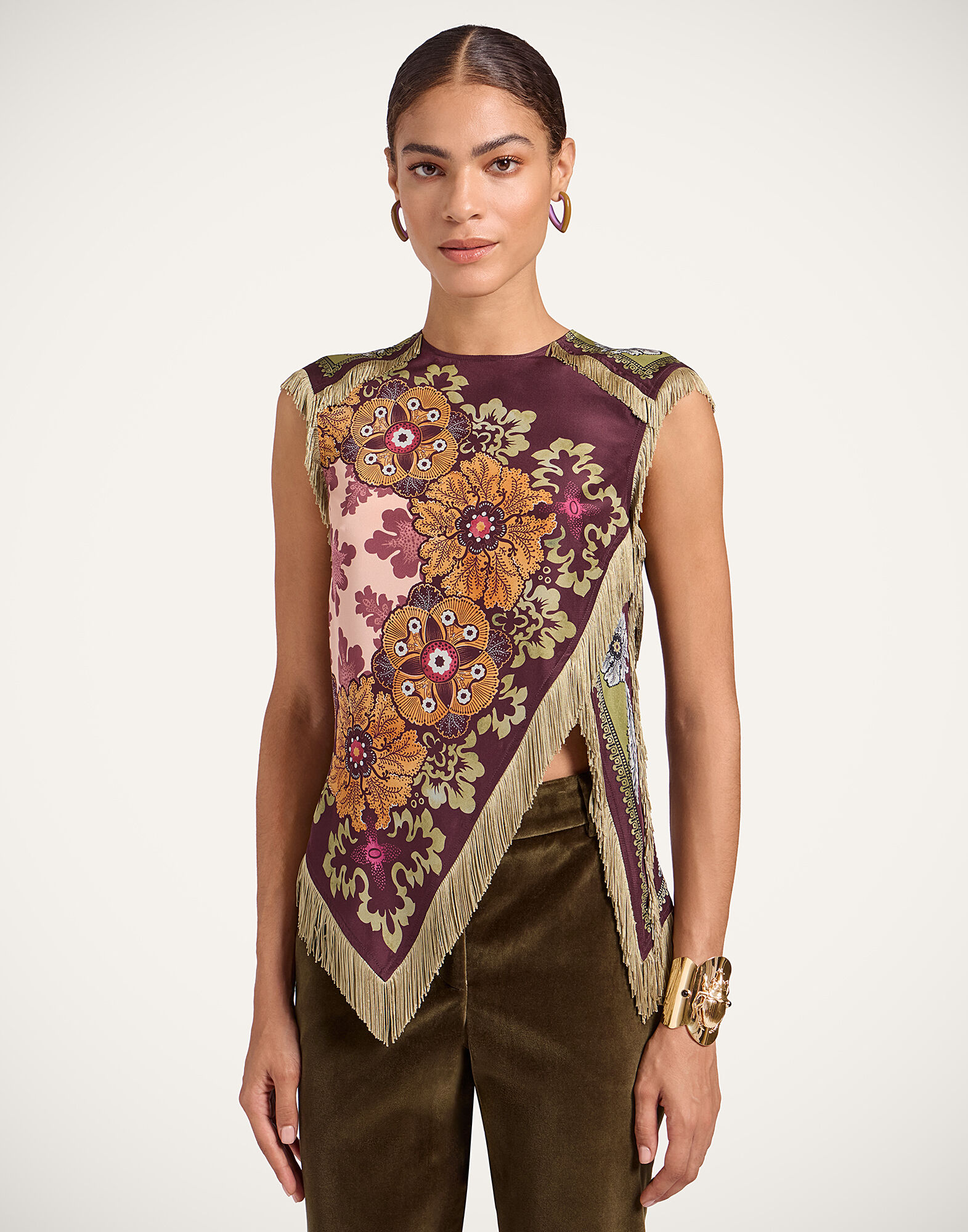 La DoubleJ Scarf Top Bounty Plac&eacute;e Burgundy TOP0160SIL009BOU01RE07