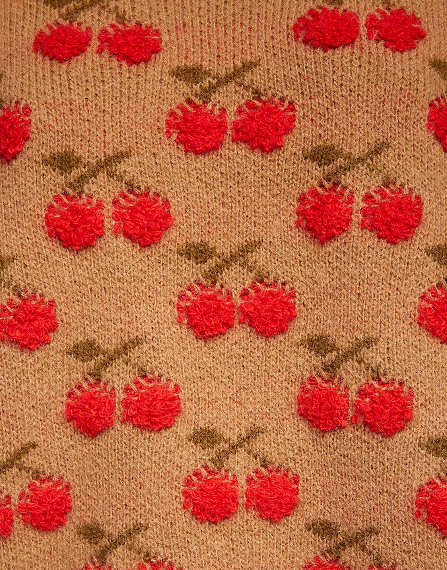 La DoubleJ Cherry Sweater Camel/Red PUL0103KNI064VAR0129