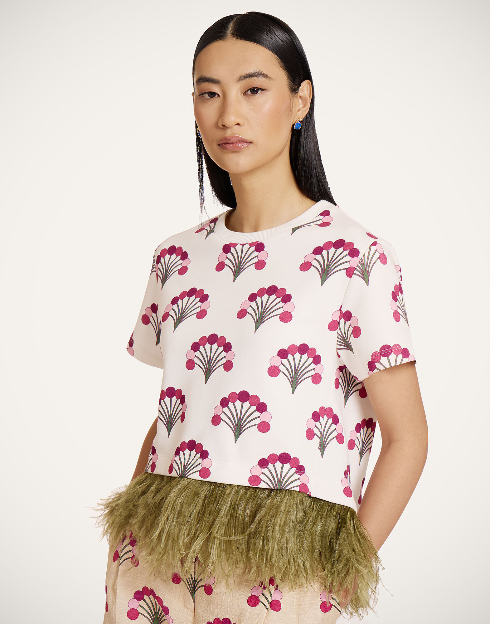 La DoubleJ La Scala Tee Florette Ecru TSH0026JER039FLO05BR05