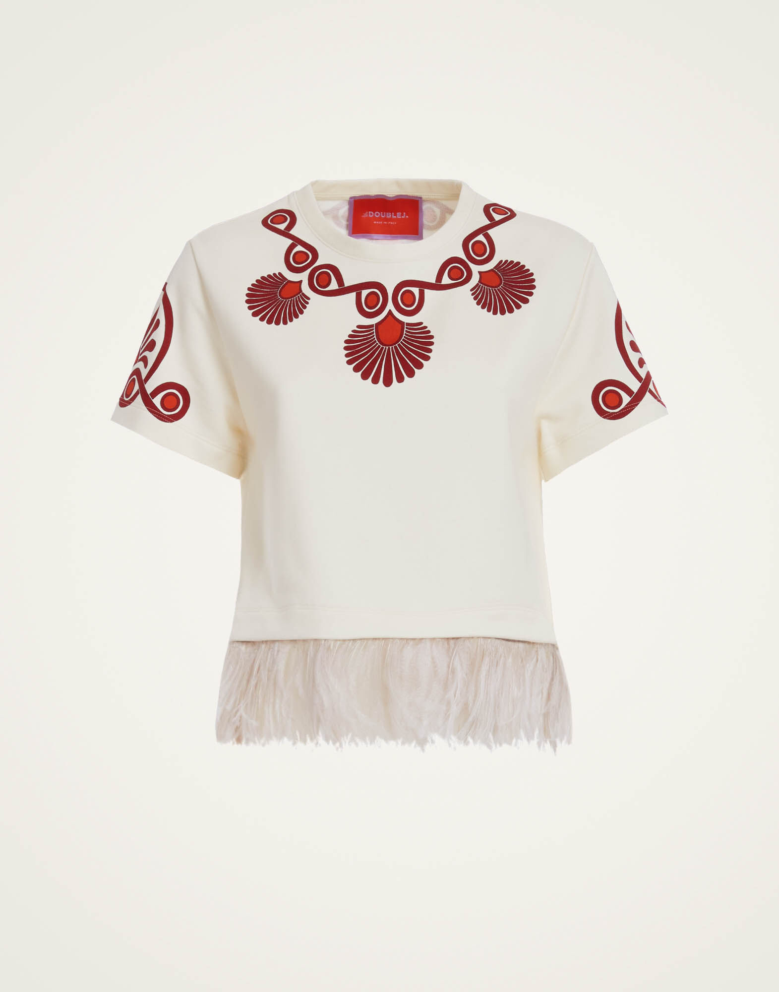 La DoubleJ La Scala Tee Medallion Plac&eacute;e Cream TSH0038JER040MED01WH03