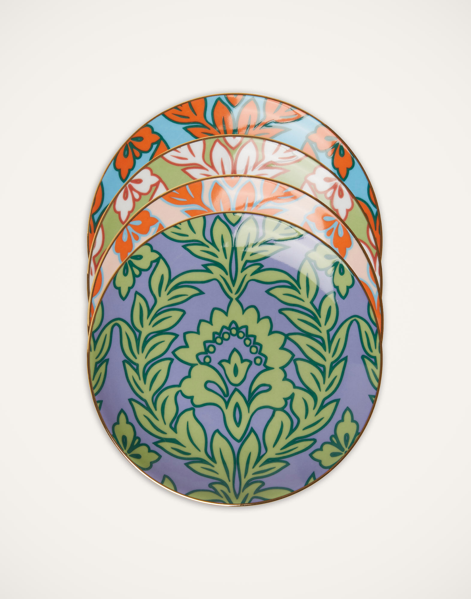 La DoubleJ Side Plates Set Of 4 Spring Garland DIS0079CER001GRL0009