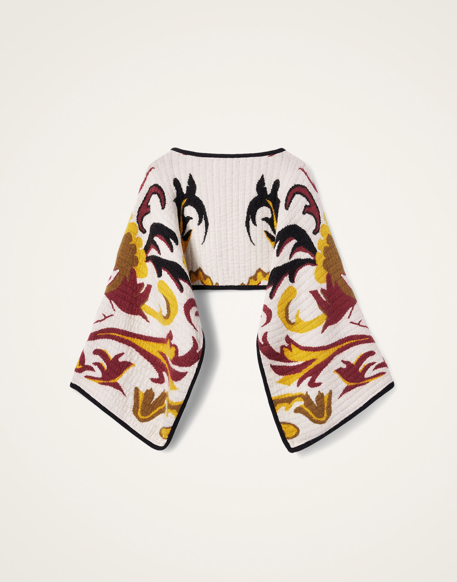 La DoubleJ In My Power Knit Stole Multicolor Ivory & Red SCA0082KNI177VA402BR05