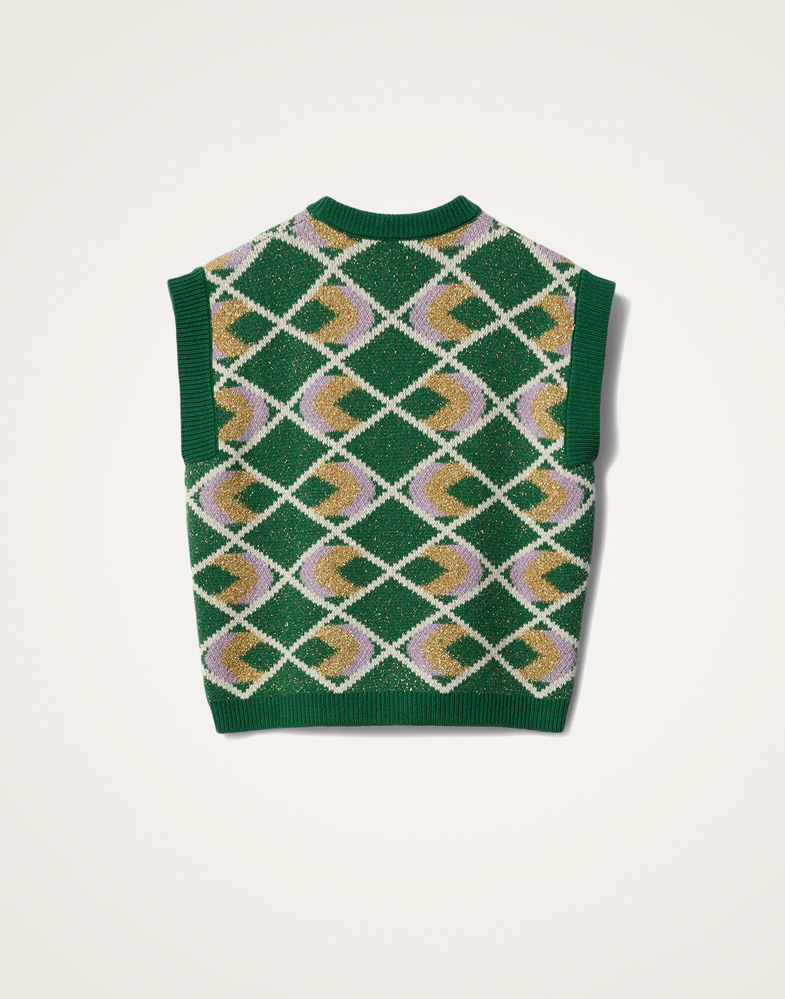 La DoubleJ Half-Light Gilet Multicolor Green PUL0223KNI132VA453GR02