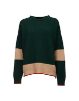 La DoubleJ Crew Boy Sweater Verde-Cammello PUL0061KNI037VAR0063