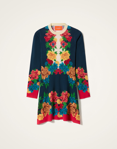 long-sleeve mini swing dress Maeve Long-Sleeve V-Neck Mini Swing Dress