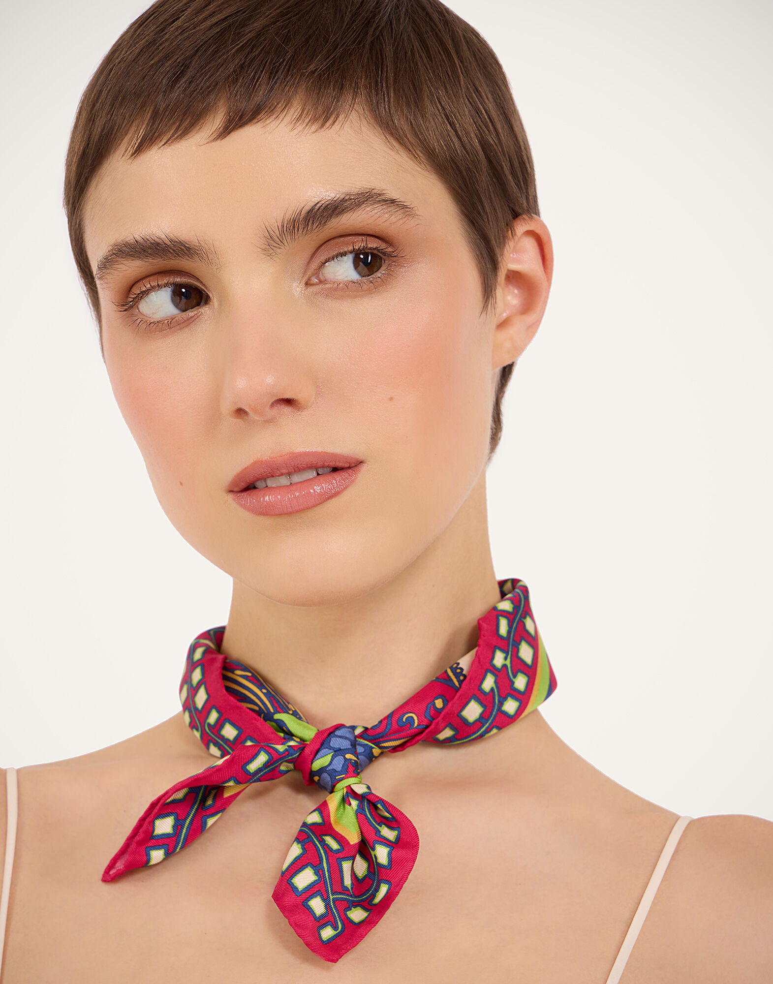 La DoubleJ Foulard 45 Lemuria Plac&eacute;e Pink SCA0065SIL006LEM02PI01