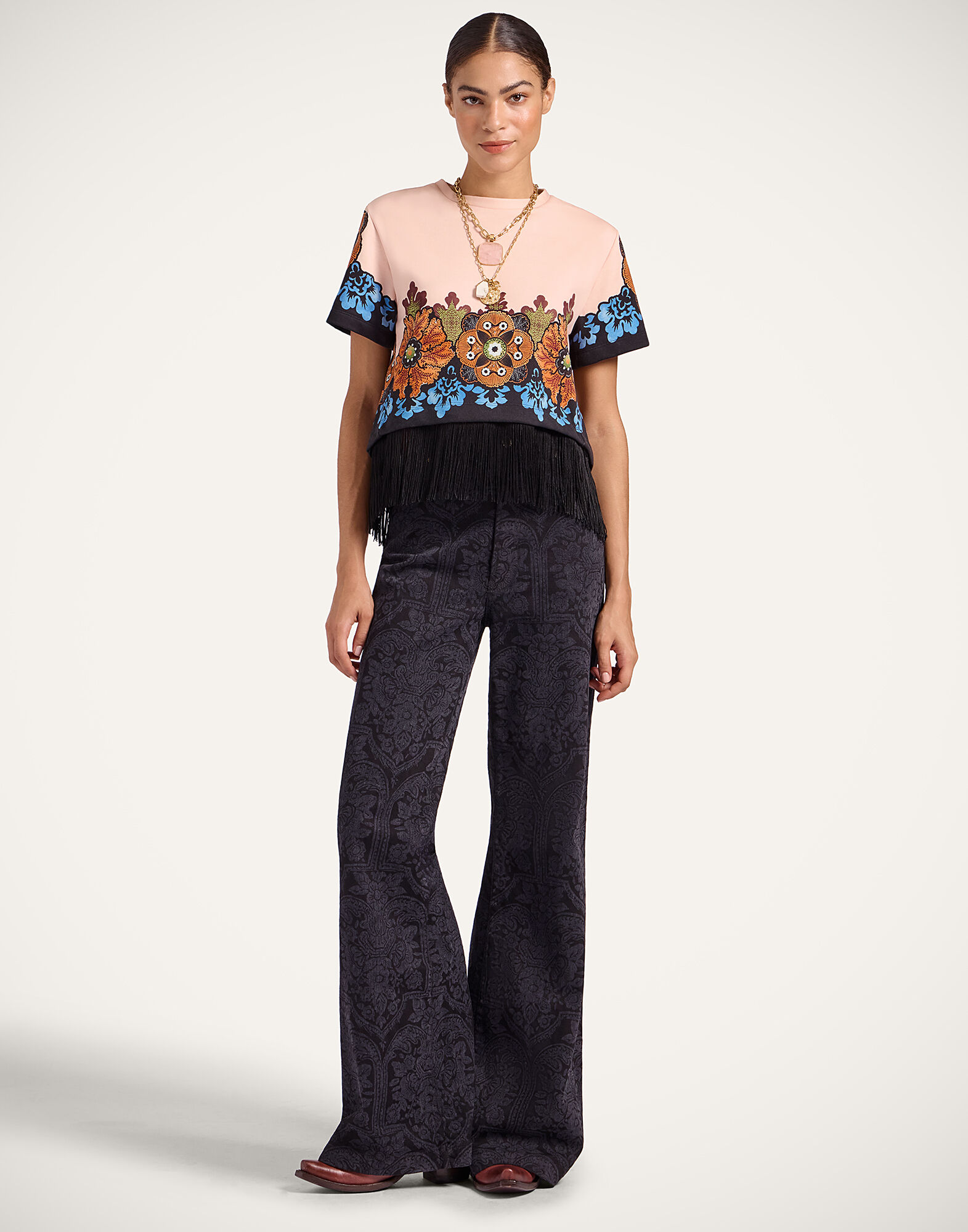 La DoubleJ La Scala Tee Bounty Plac&eacute;e Orange TSH0064JER040BOU01OR02