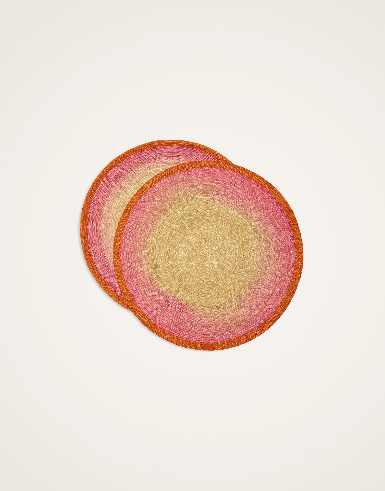 La DoubleJ Handpainted Sunset Placemats Set Of 2 Gradient Fuchsia PMT0030STR001GRA02PI03