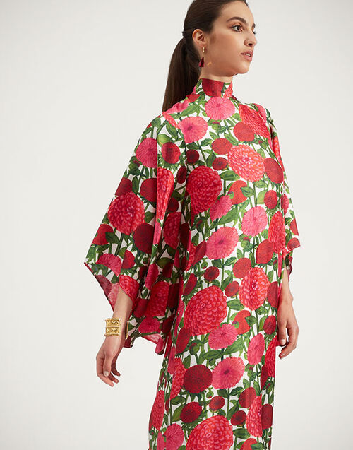 La DoubleJ Magnifico Dress Pink Dahlias DRE0212SIL001DAH0001