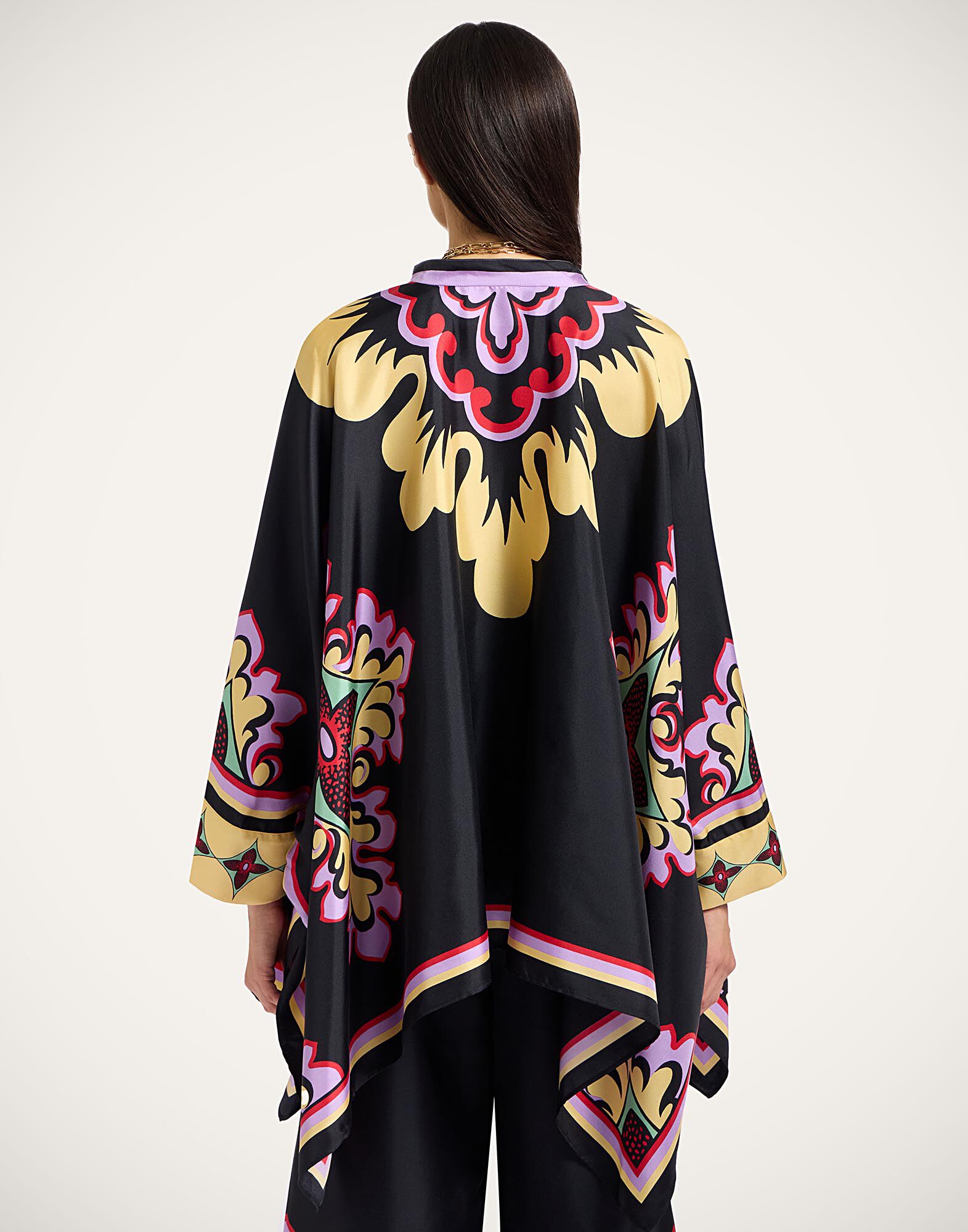 La DoubleJ Foulard Shirt Palazzo Plac&eacute;e Lilac SHI0059SIL001PAL08PU02