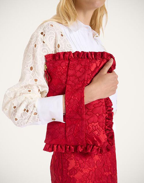 La DoubleJ Hand Pochette Peony Red BAG0059JCQ111PEO04RE01