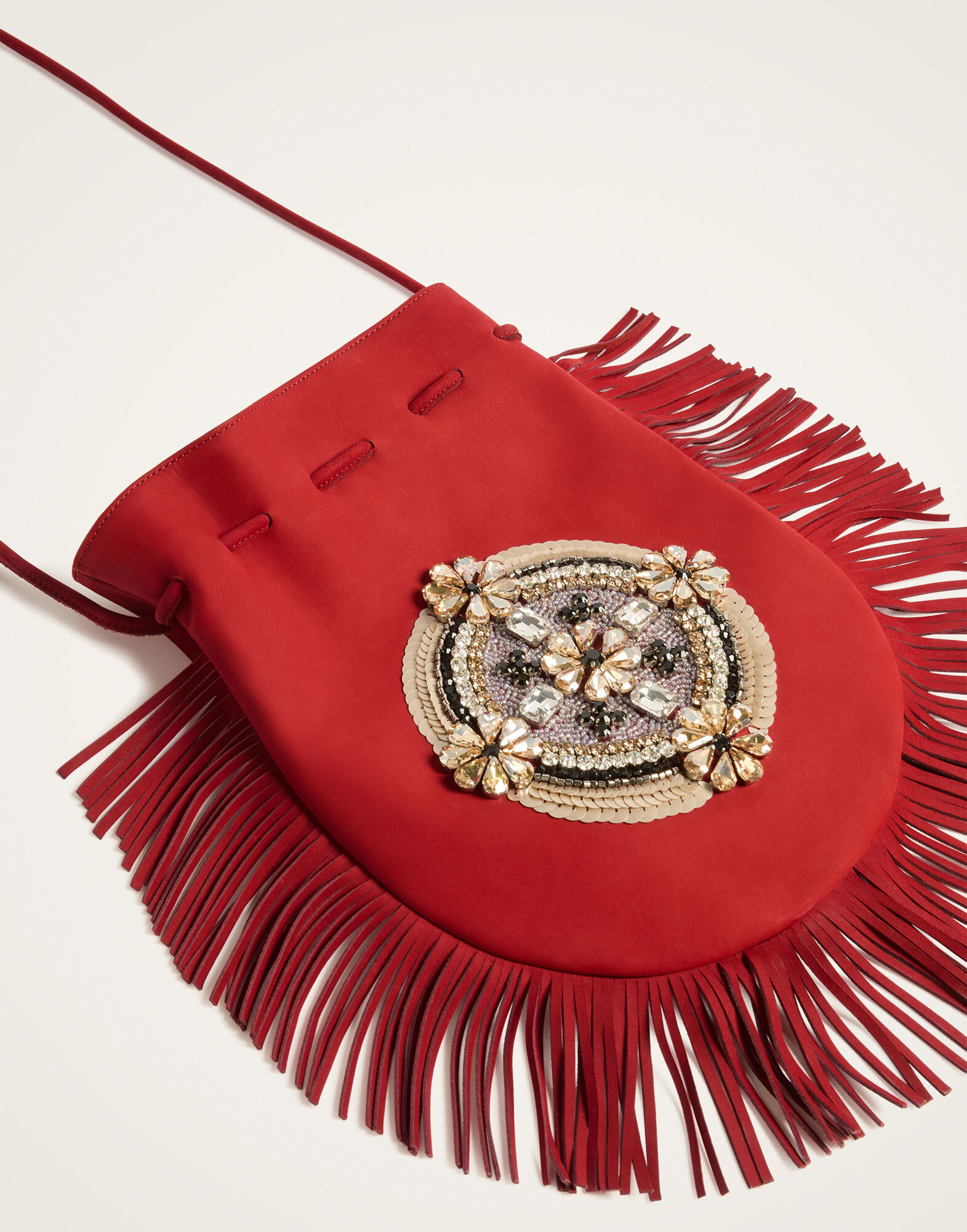 La DoubleJ Big Power Pouch Solid Red BAG0088LEA016SOLIDRE01