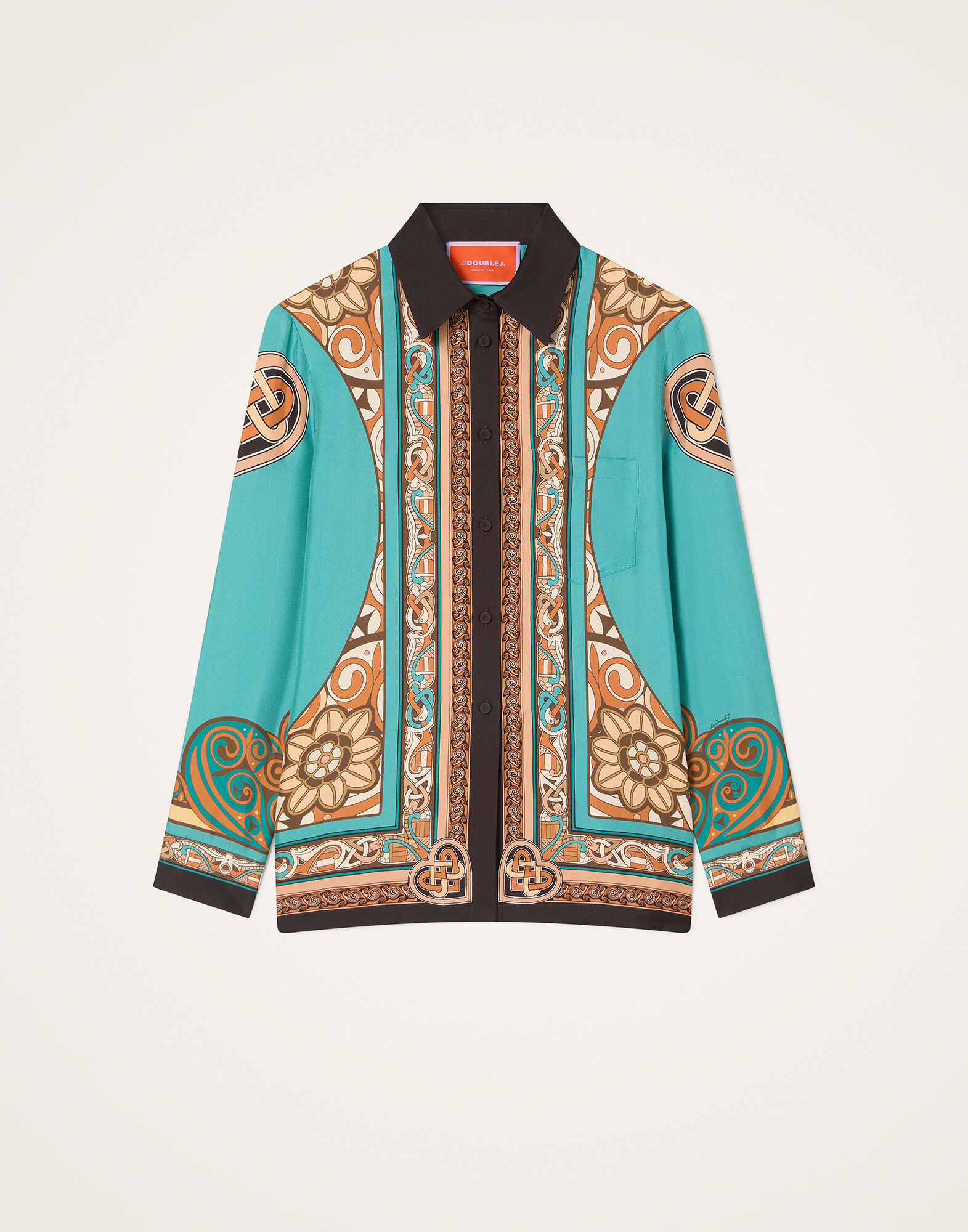 La DoubleJ Boy Shirt Kells Plac&eacute;e Blue Petrol SHI0040SIL026KEL03BU05