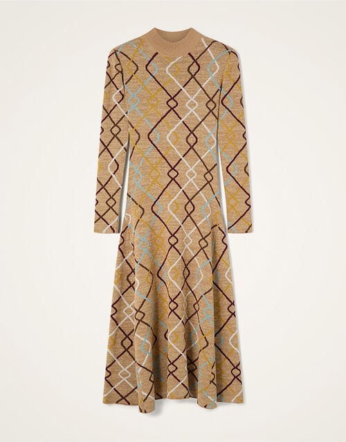 La DoubleJ Babe Dress Beige, Burgundy, and Light Blue DRE1131KNI219VA517BR01