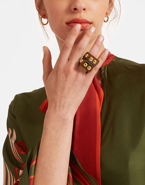 La DoubleJ Nefertiti Ring Solid Camouflage RIN0004POL005SOLIDGR08