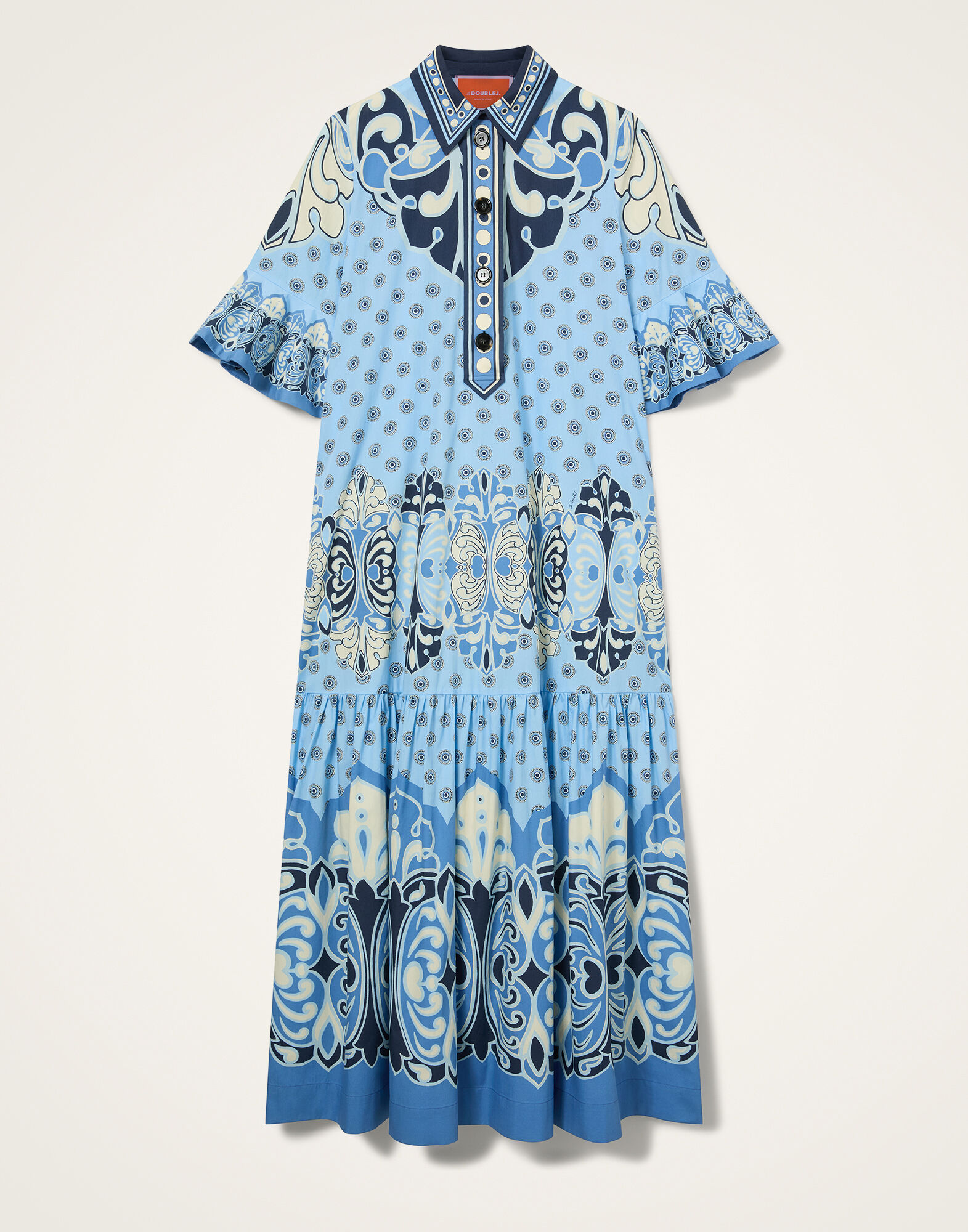 La DoubleJ Artemis Dress Cocoon Plac&eacute;e Blue DRE0201COT097COC02BU03