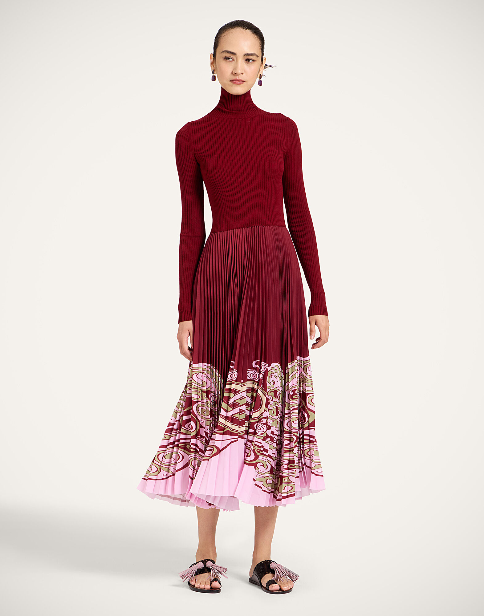 La DoubleJ Moondance Knit Dress Kells Plac&eacute;e Burgundy DRE1017KNI192VA528RE07