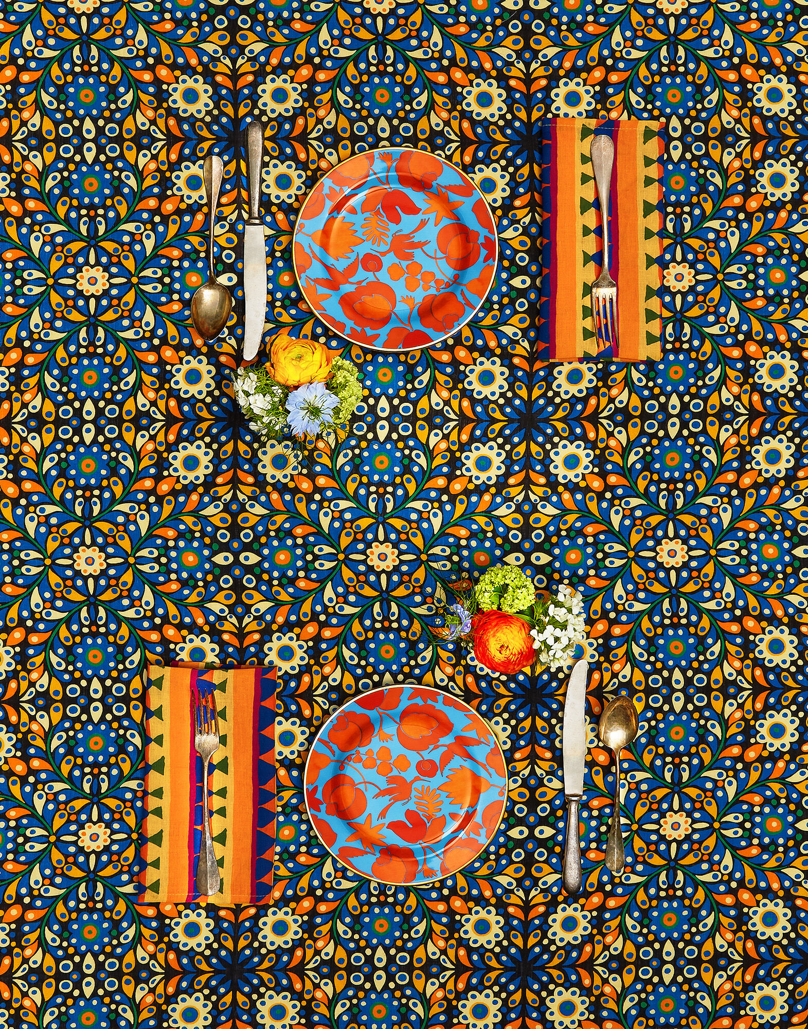 La DoubleJ Small Tablecloth Confetti Blu TBC0001LIN001CON0002