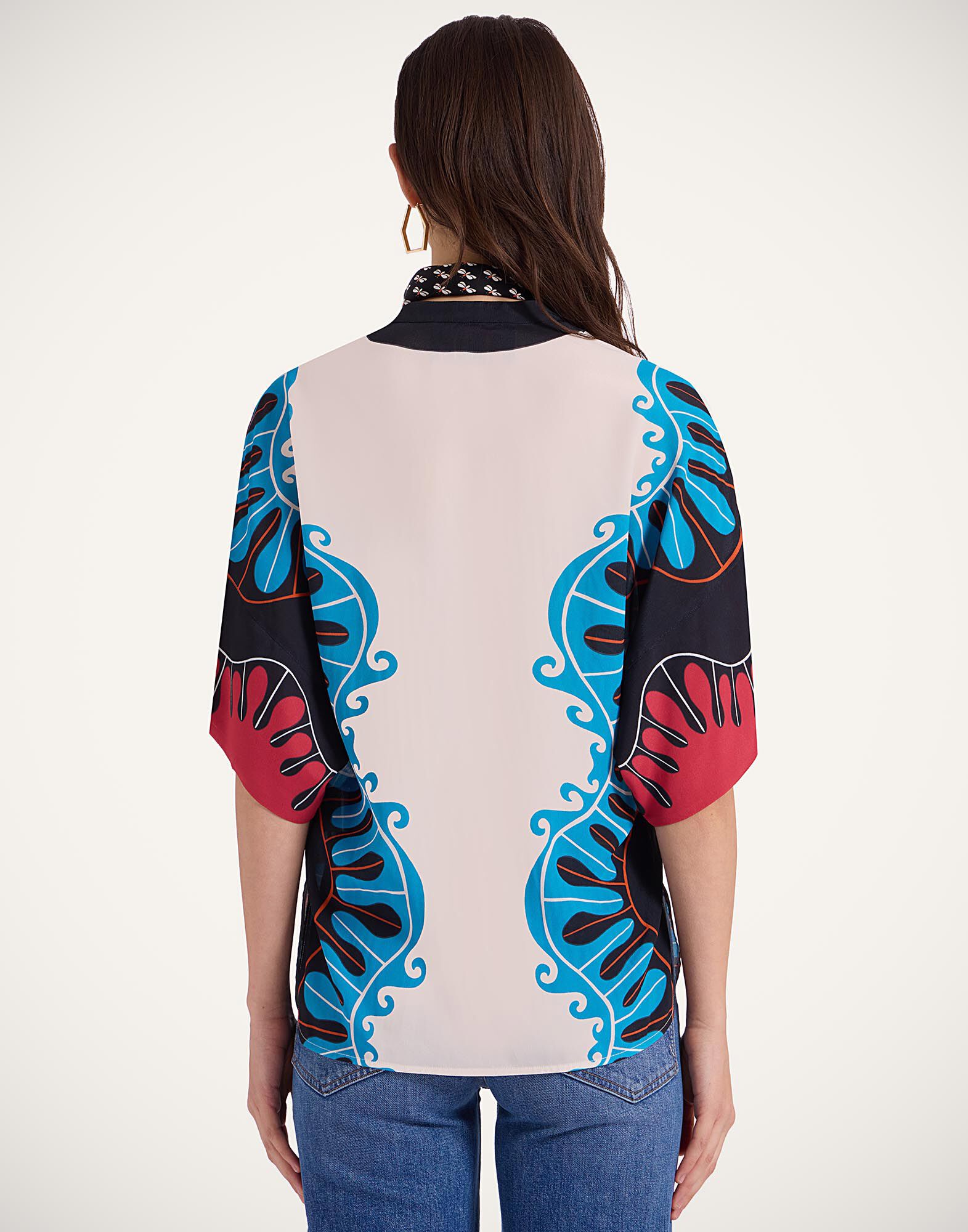 La DoubleJ Estelle Blouse Pacific Plac&eacute;e Blue Petrol SHI0089VIS019PCF03BU05