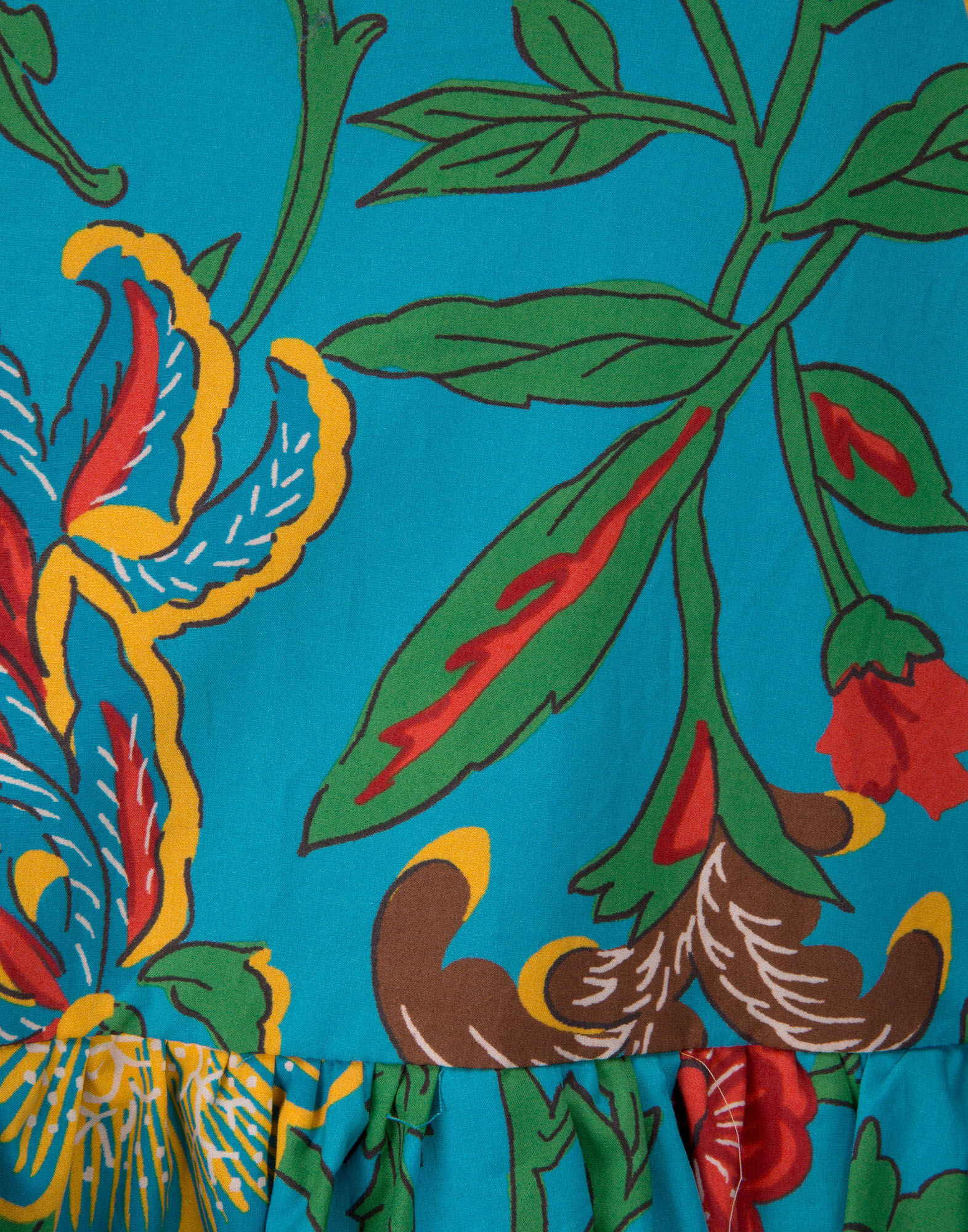 LaDoubleJ Big Mama Dress Dragon Flower Turchese DRE0049COT001DRA0005