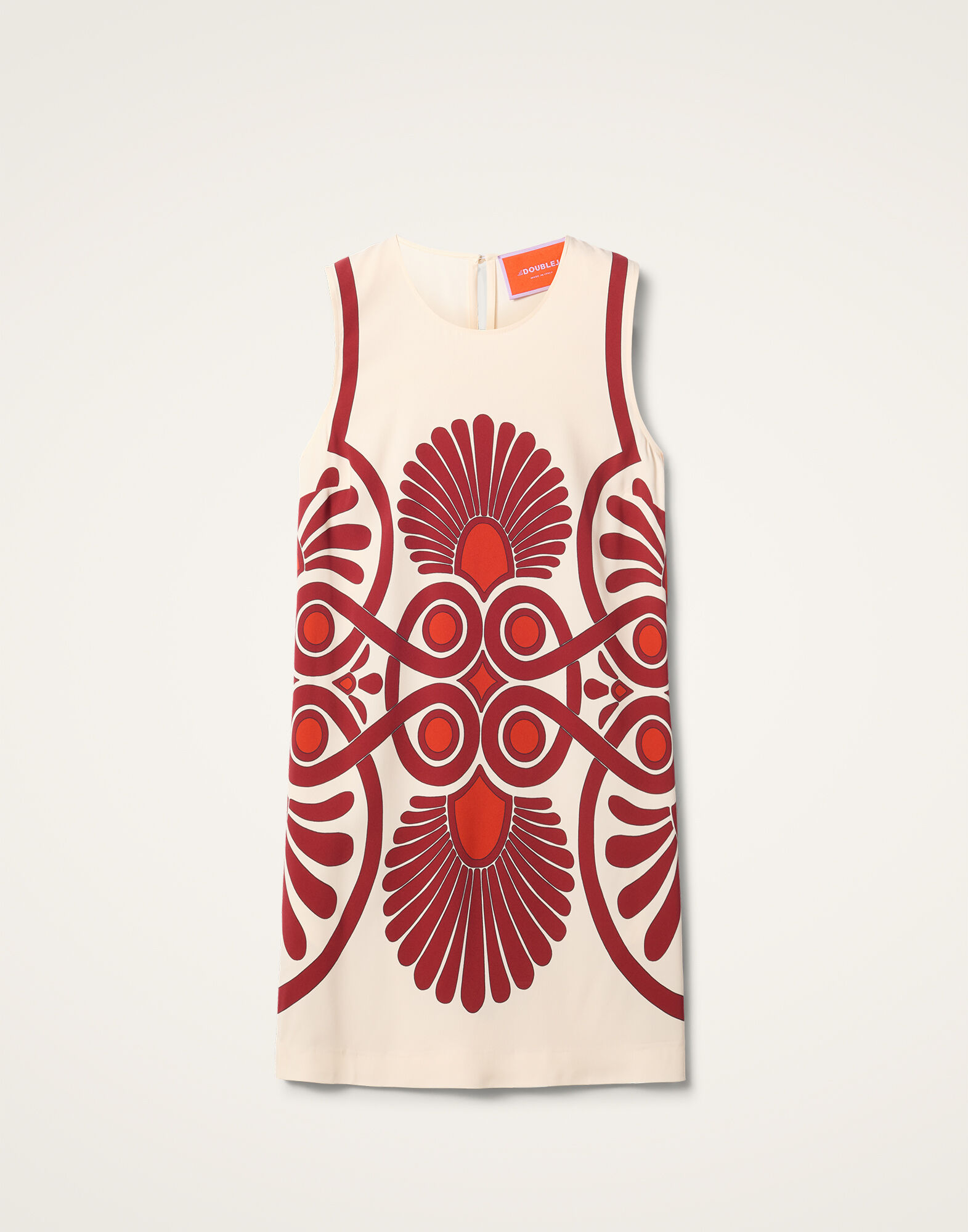 La DoubleJ Stretch Tunic Medallion Plac&eacute;e Cream DRE0758VIS011MED01WH03