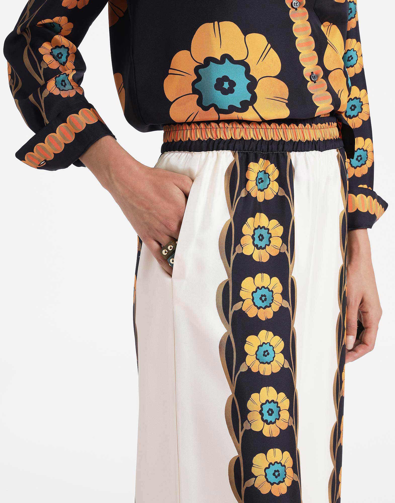 La DoubleJ Palazzo Pants Daisychain Plac&eacute;e Orange TRO0026SIL006ROP04OR02