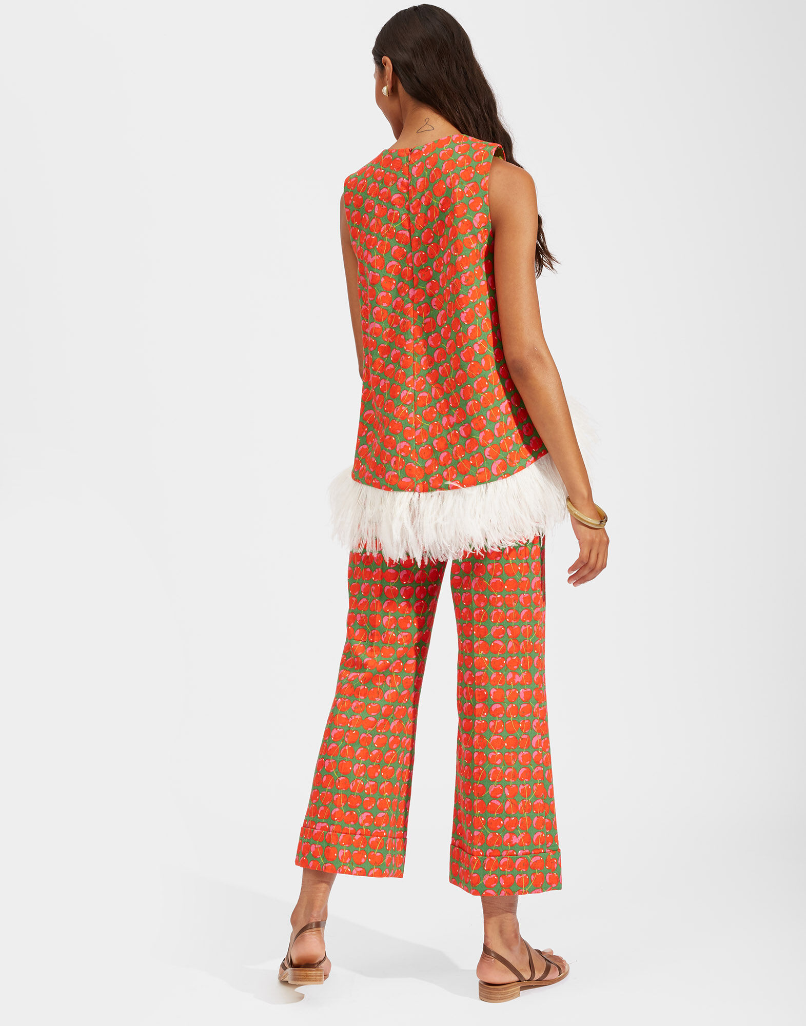 La DoubleJ La Scala Top (With Feathers) Green Cherries TOP0013COT005CHY0001