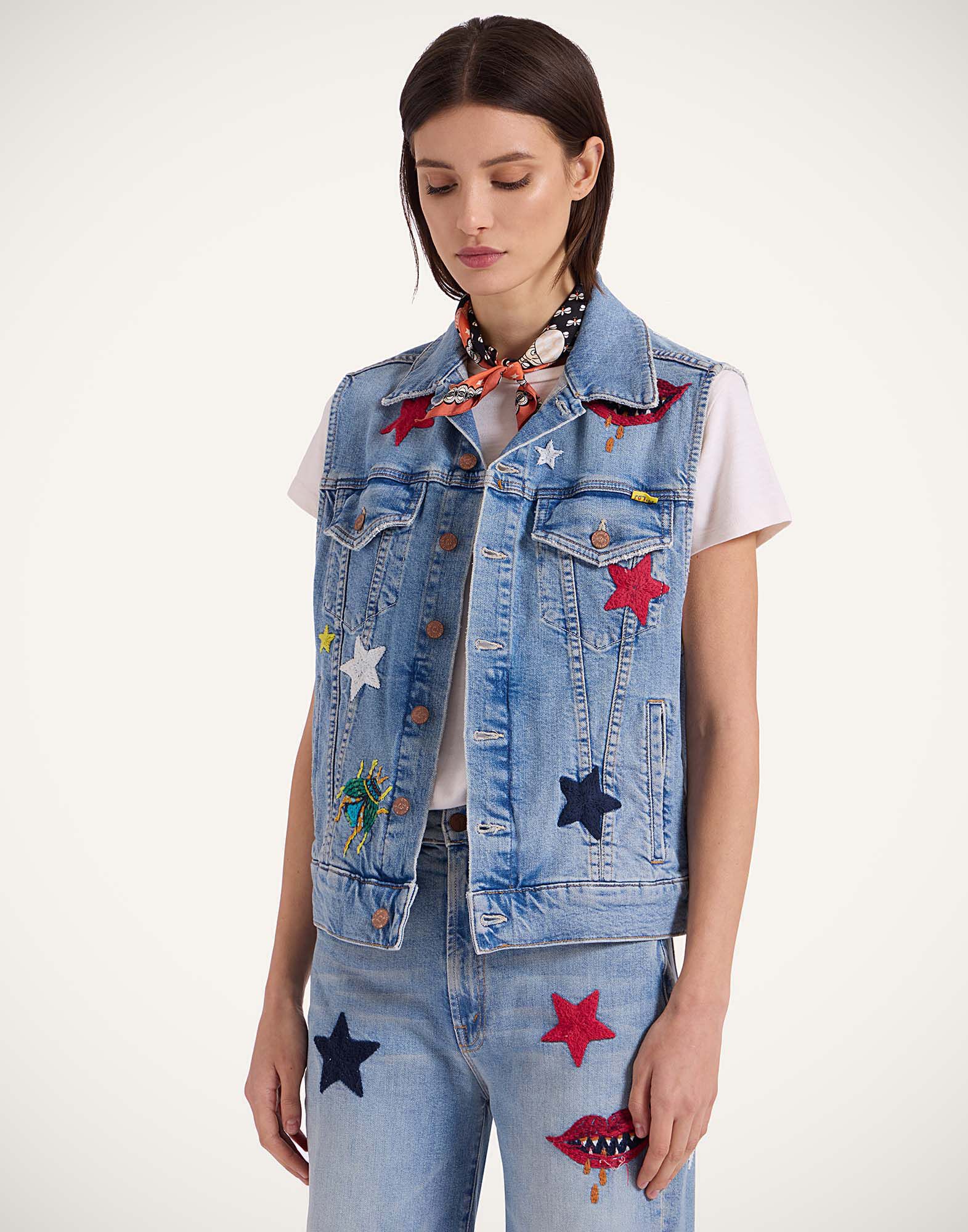 La DoubleJ The Clean Armhole Drifter Vest Star Of The Show Blue JAC0139DEN011STA03BU03