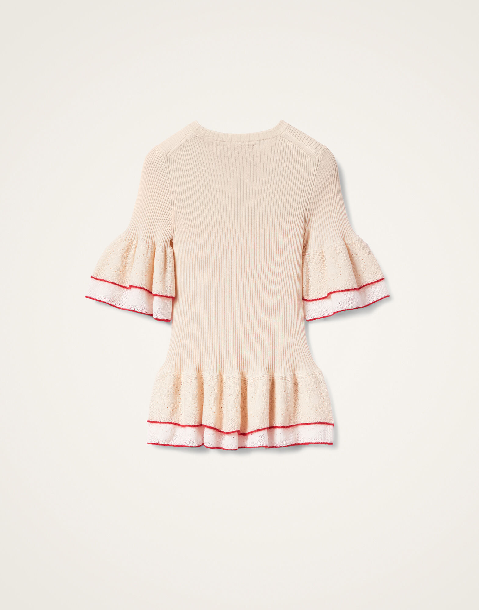 La DoubleJ Peplum Tee Solid Light Beige PUL0246KNI148VA335BR01