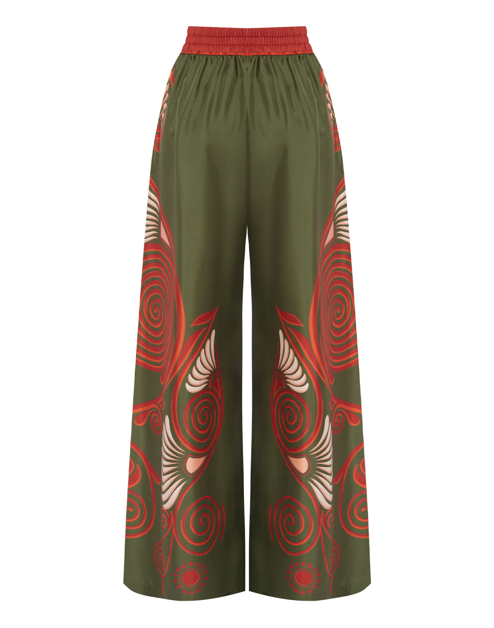 La DoubleJ Palazzo Pants Kerylos Plac&eacute;e Dark Green TRO0026SIL006KER01GR03